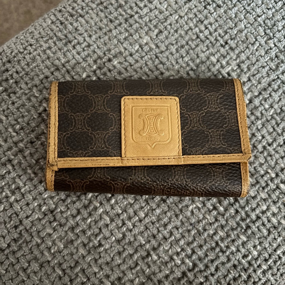 Celine Brown and Tan Monogram Key Holder